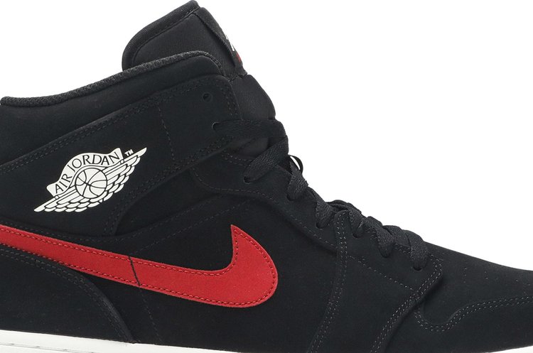 Nike air jordan 1 mid sneakers in black and shop white with multicolor swoosh