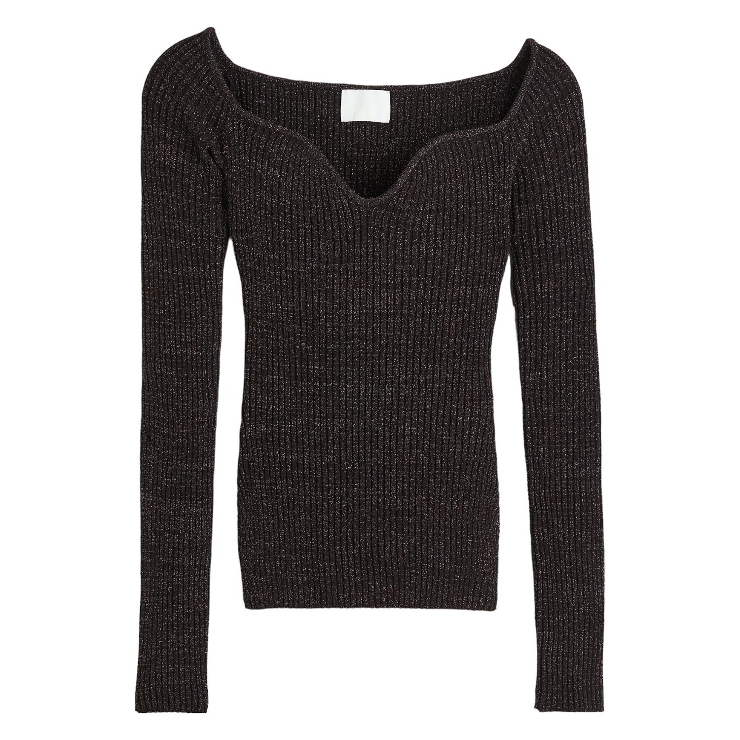 

Водолазка с вырезом H&M Glittery Rib-knit, черный