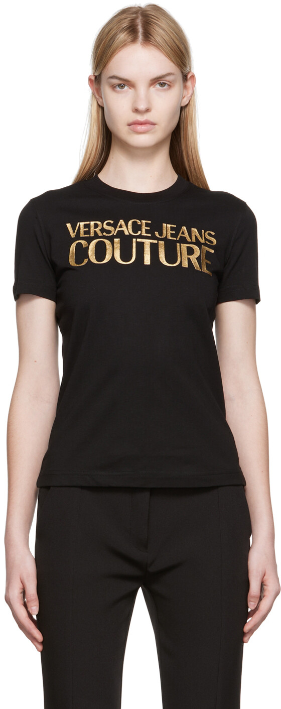 

Черная футболка с принтом Versace Jeans Couture