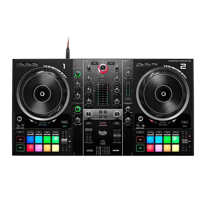 цена Hercules DJ DJControl Inpulse 500 2-канальный DJ-контроллер AMS-DJC-INPULSE-500 DJ Controller (4780909)