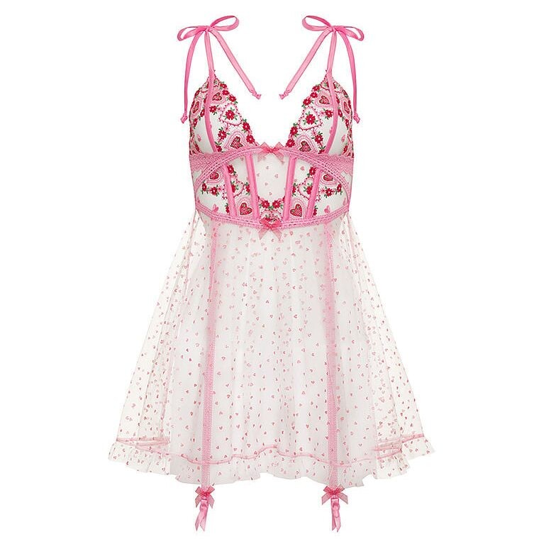 

Платье-комбинация For Love & Lemons Whimsical Garden, розовый