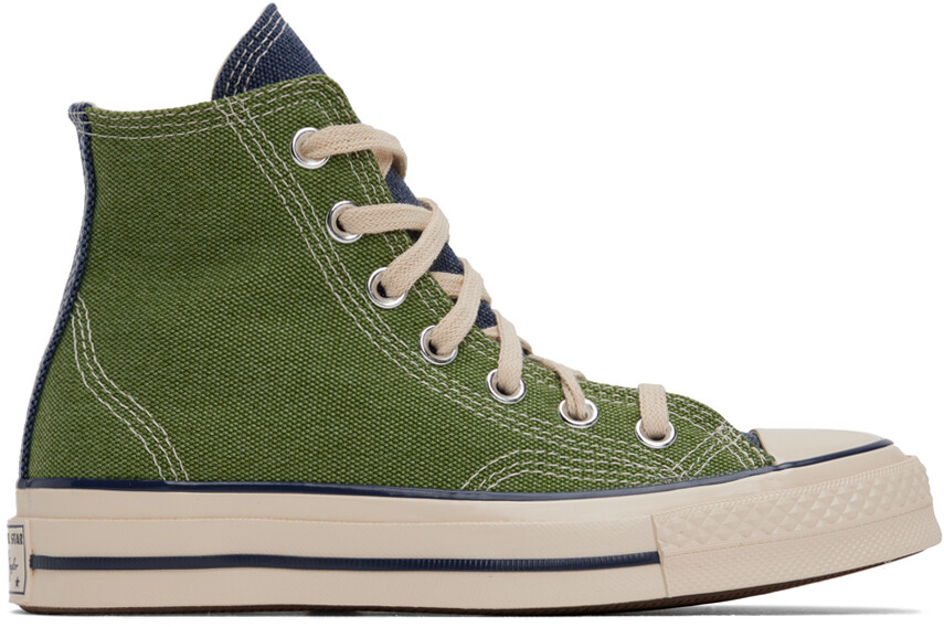 

Зеленые и темно-синие высокие кроссовки Chuck 70 Converse