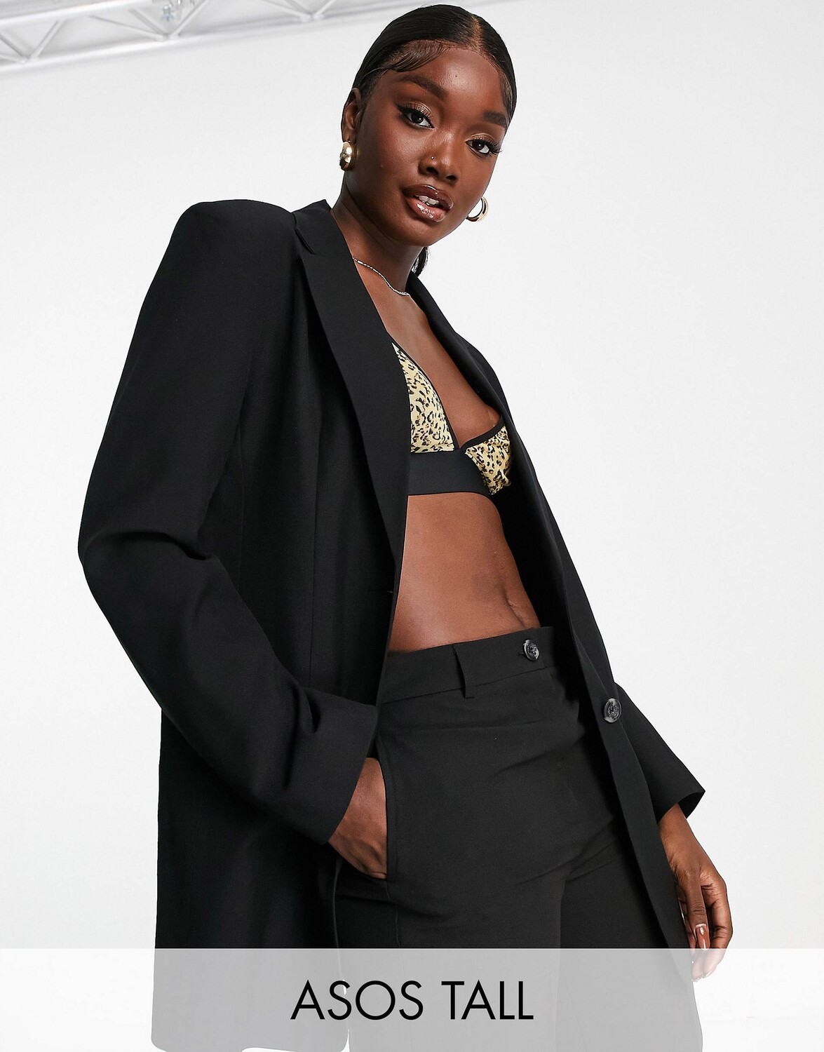 

Черный приталенный пиджак для мальчика ASOS DESIGN Tall Mix & Match