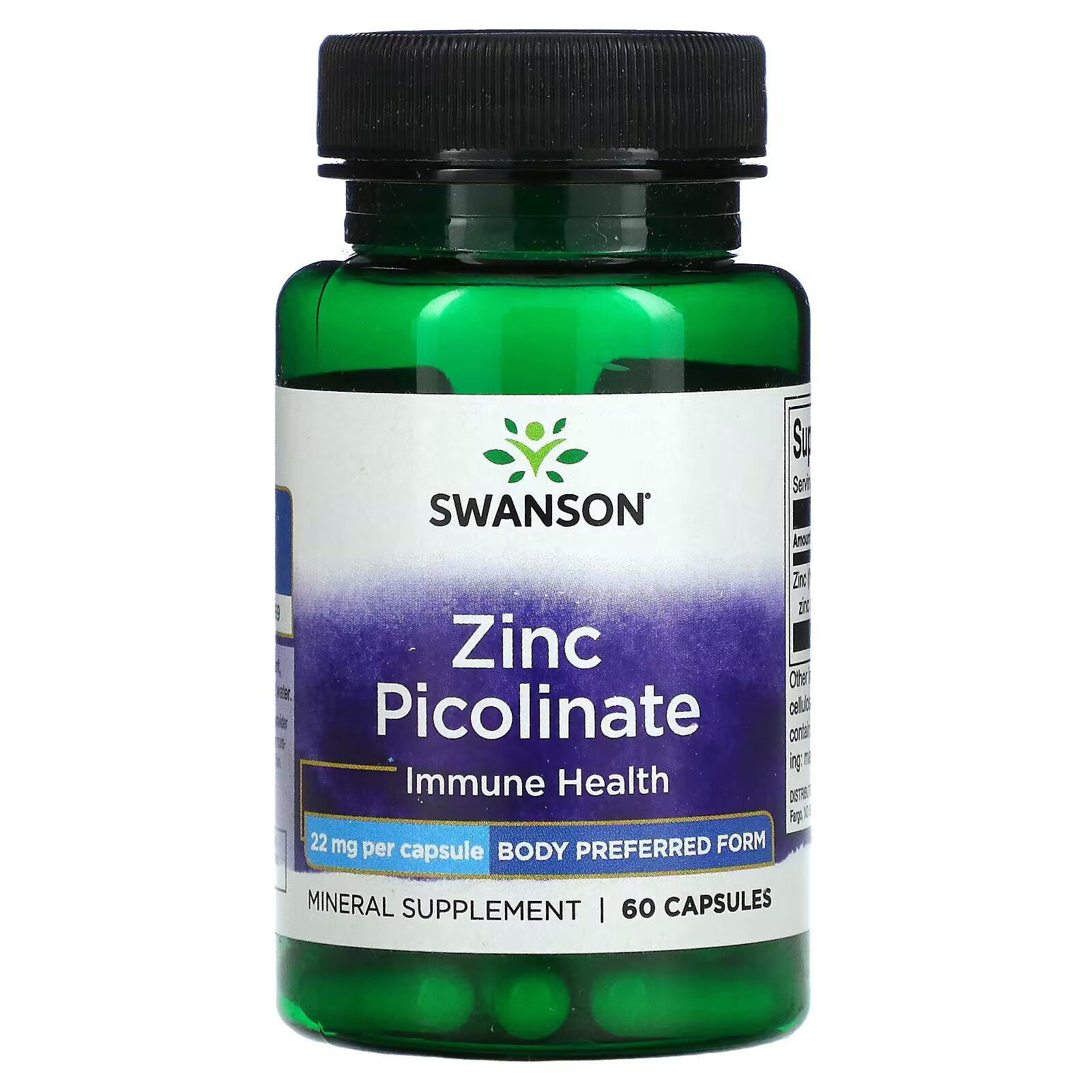 Swanson, Пиколинат цинка, 22 мг, 60 капсул пиколинат цинка venatura 60 капсул