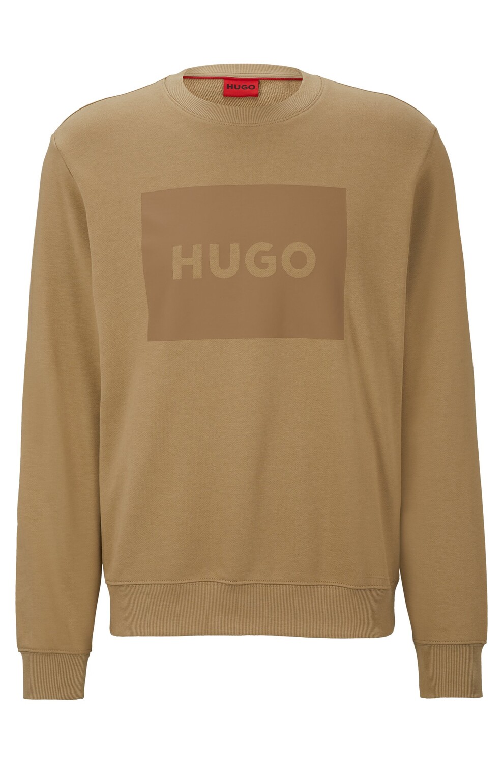 

Свитер Hugo Cotton-terry With Red Logo Print, светло-коричневый