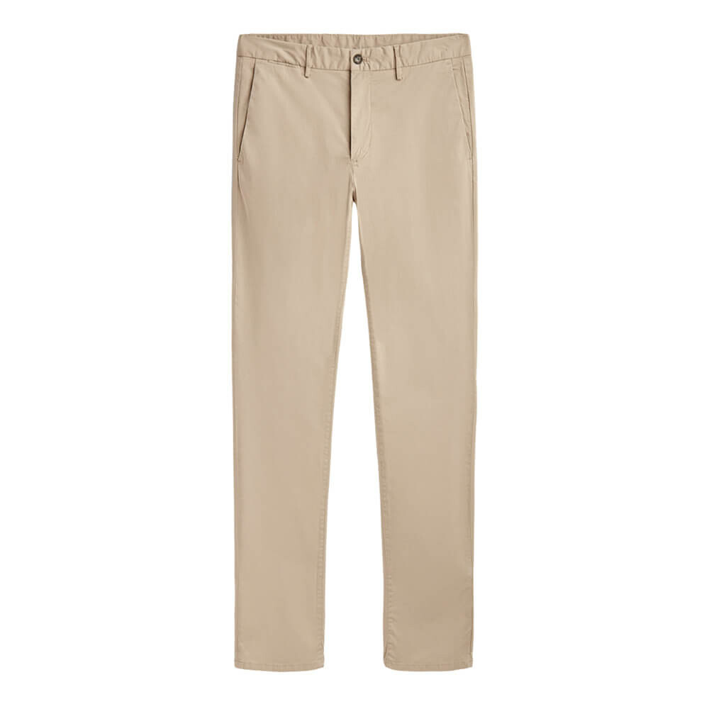 

Брюки Massimo Dutti Slim Fit Cotton Blend, бежевый