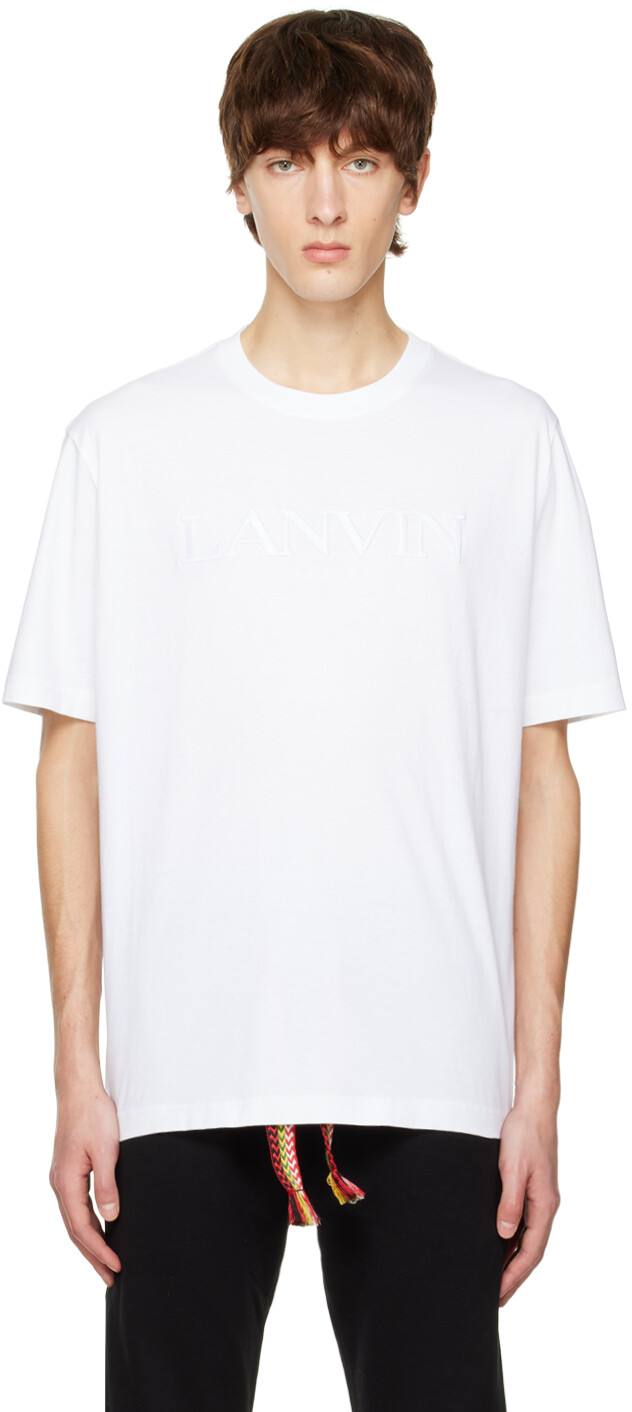 

Белая футболка с вышивкой Lanvin