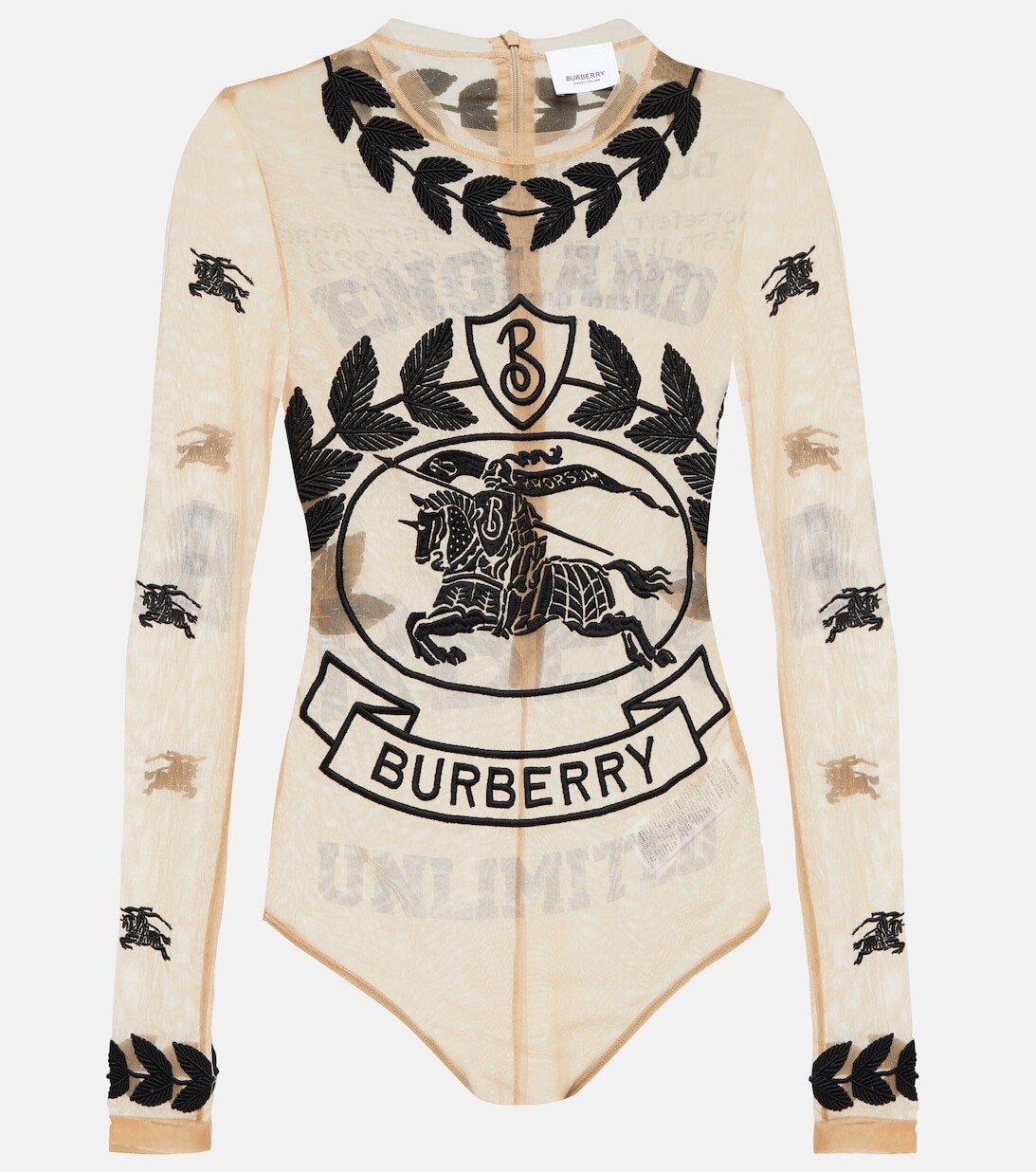 

Боди с принтом Eloise BURBERRY, бежевый