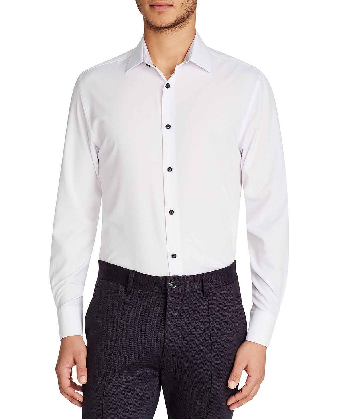 цена Мужская классическая рубашка slim-fit solid performance stretch cooling comfort ConStruct, белый