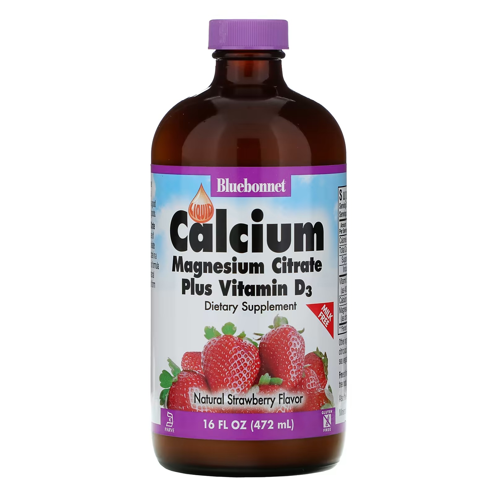 цена Кальций, магний и витамин D3 Bluebonnet Nutrition клубника, 472 мл