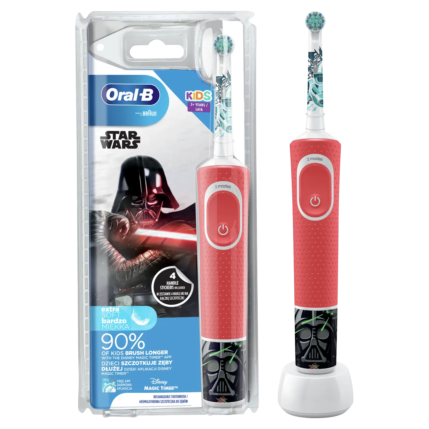 

Oral-B Kids Star Wars электрическая зубная щетка для детей старше 3 лет: ручка, 1 шт. + наконечник, 1 шт.