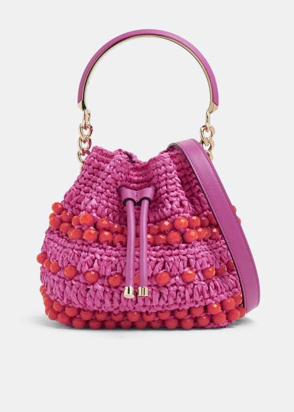 

Сумка JIMMY CHOO Bon Bon small bucket bag, розовый