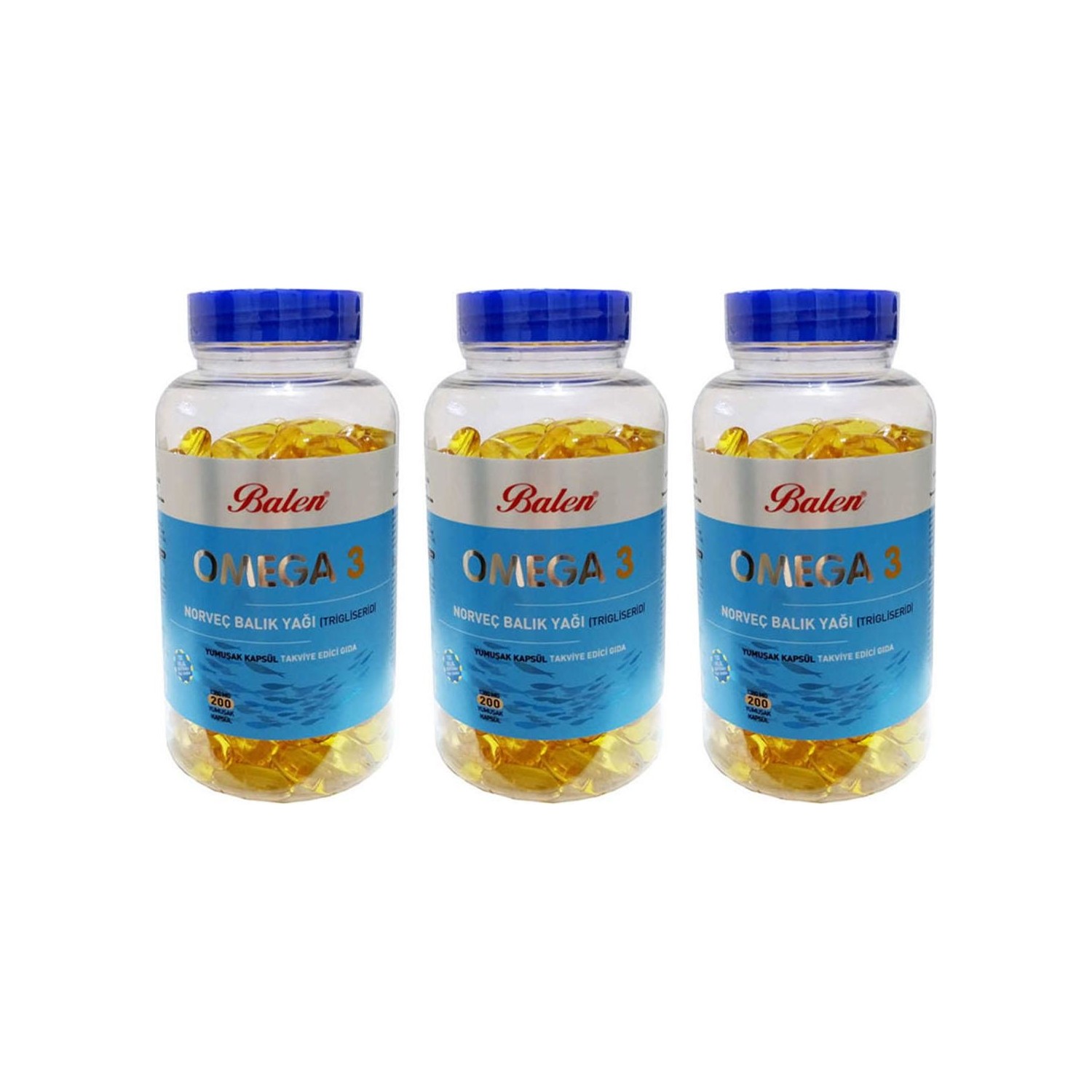 Норвежский рыбий жир Balen Omega-3 1380 мг, 3 упаковки по 200 капсул цена и фото