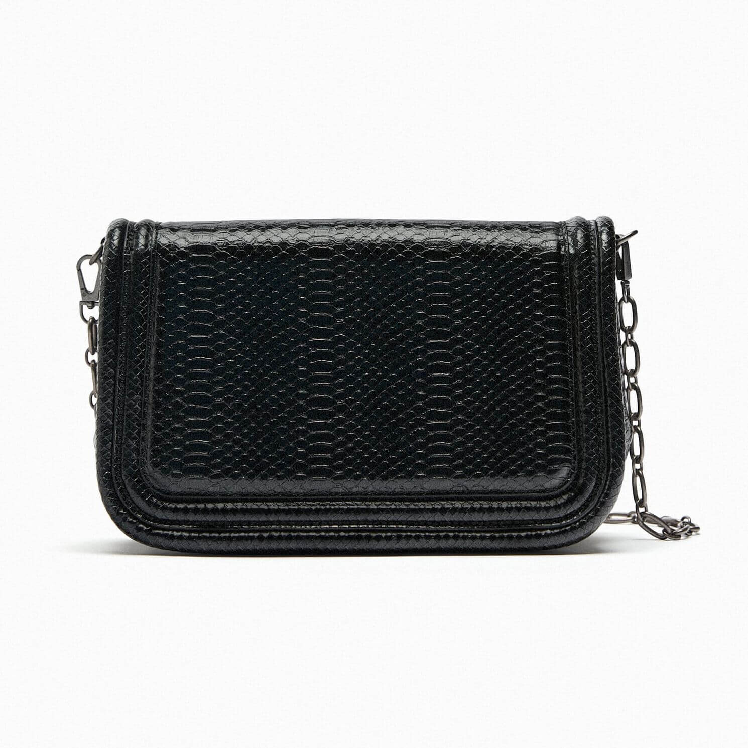 

Сумка Zara Snakeskin Print Crossbody, черный