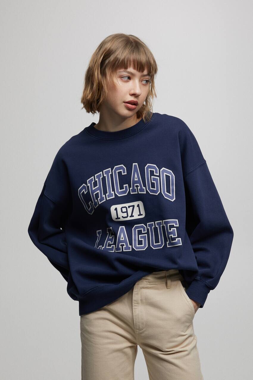 

Университетская толстовка Pull&Bear, военно-морской