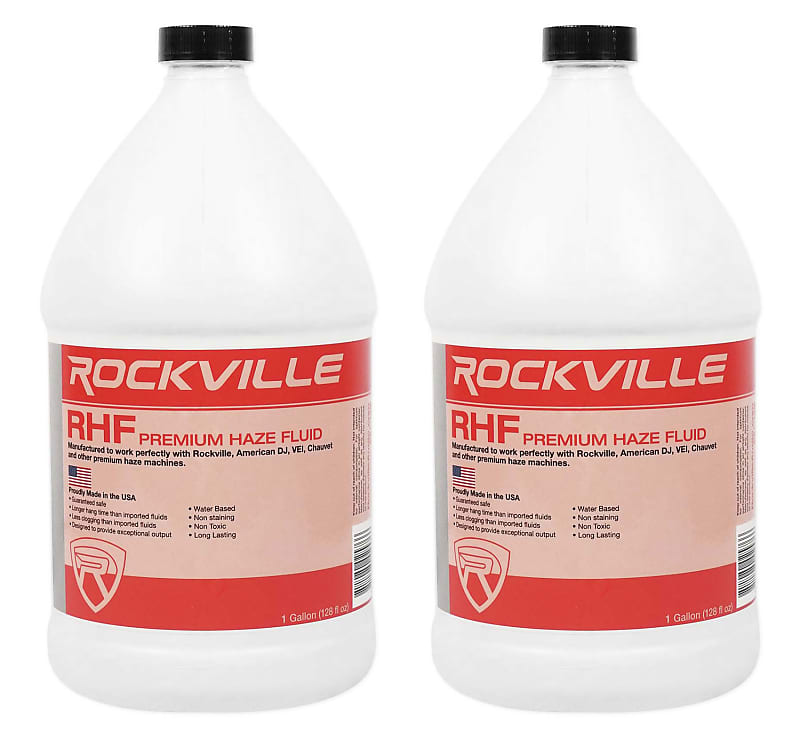 (2) галлона Rockville RHF Машина для дымки на водной основе Fluid Juice No-Clog (2) RHF