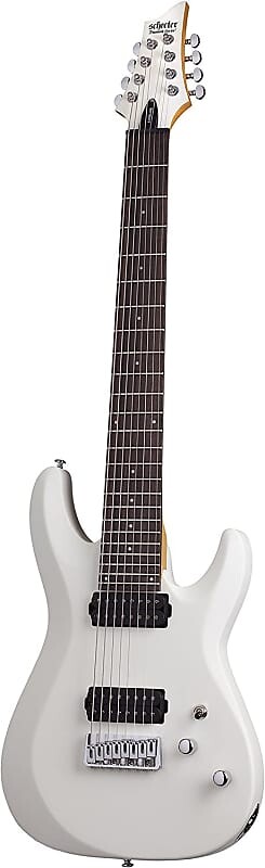 

Schecter C-8 DELUXE Satin White 8-струнная цельнокорпусная электрогитара, Satin White Schecter C-8 DELUXE Satin White 8-String Solid-Body Electric Guitar, Satin White