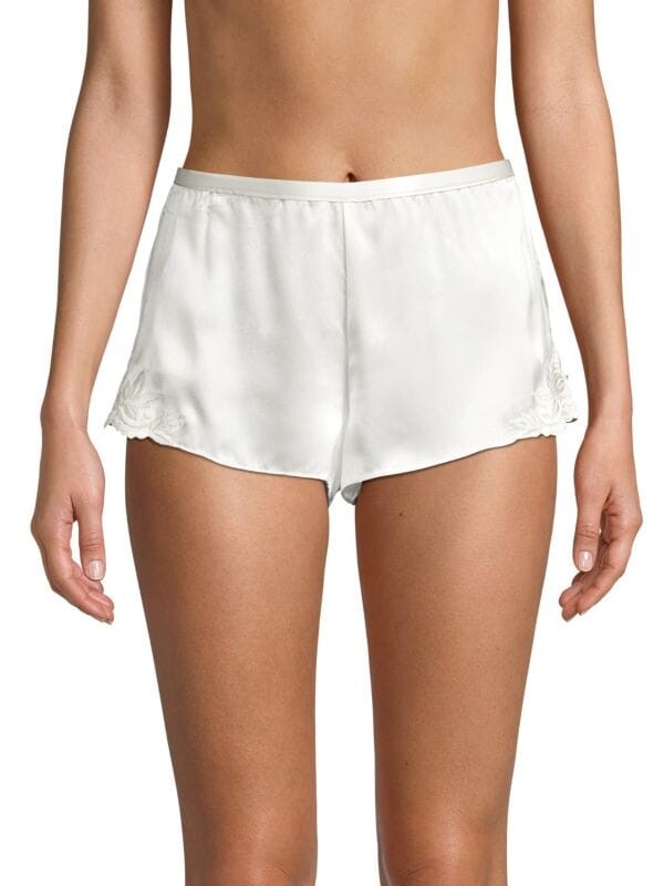 

Шелковые шорты с кружевной отделкой ava Natori Warm white