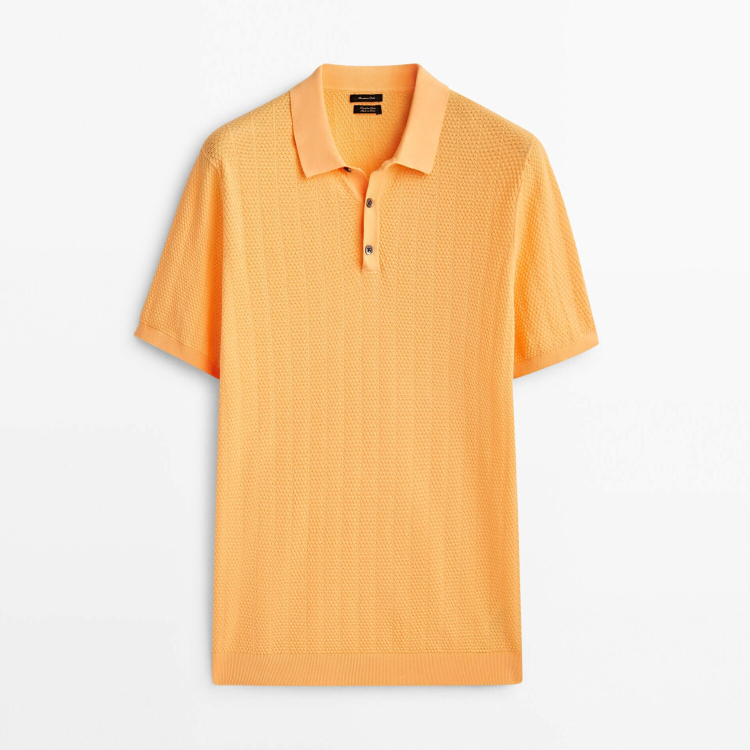 

Свитер-поло Massimo Dutti Textured Short Sleeve, оранжевый