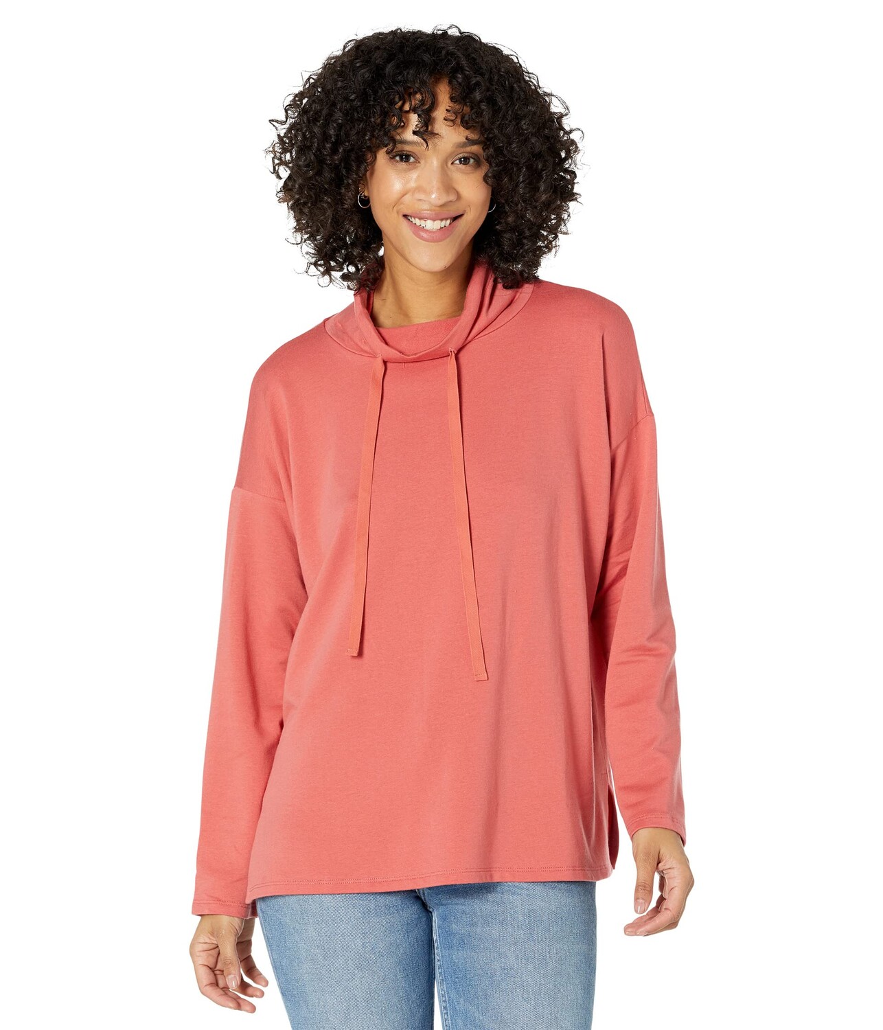 

Флисовый худи Eileen Fisher, Funnel Neck Box Top in Tencel Organic Cotton Fleece