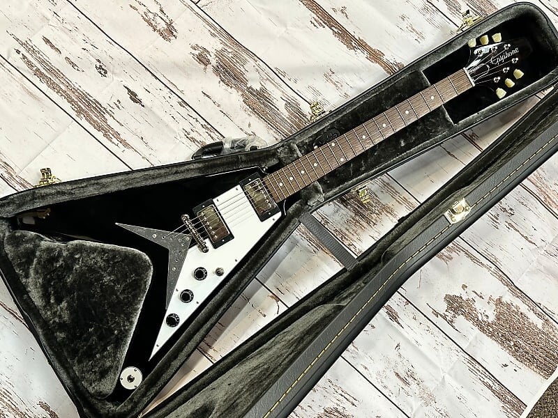 

Epiphone Flying V 2022 Ebony New Unplayed W/CASE Auth Dealer 7lbs8oz #360