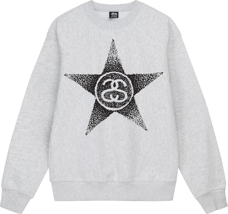 Толстовка Stussy Stars Crew 'Ash Heather', серый