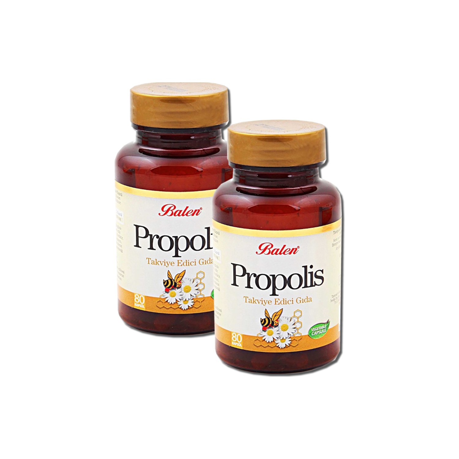 Пищевая добавка Balen Propolis 475 мг, 2 упаковки по 80 капсул naturanectar green bee propolis 60 вегетарианских капсул