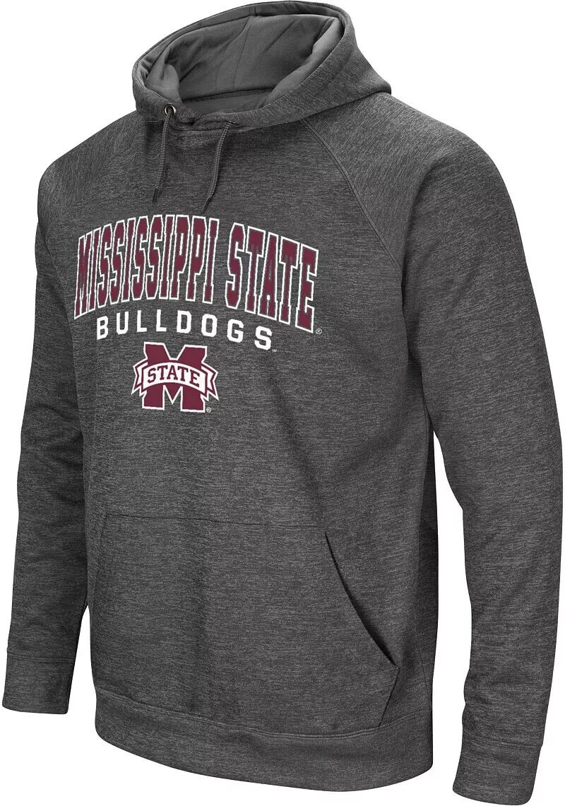 

Colosseum Мужской серый пуловер с капюшоном Mississippi State Bulldogs