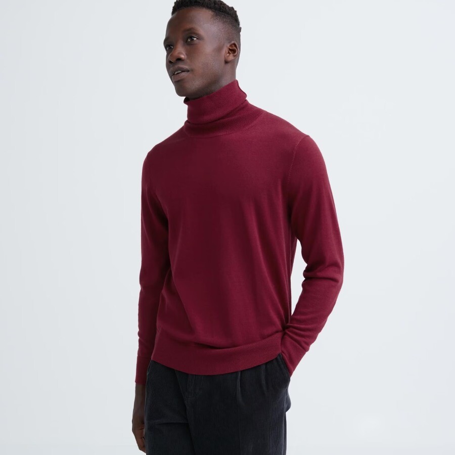 

Джемпер Uniqlo Extra Fine Merino, темно-красный