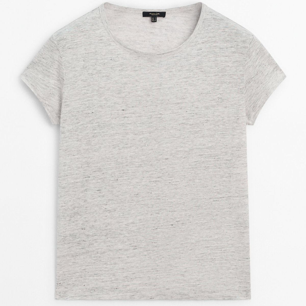 Футболка Massimo Dutti 100% Linen Short Sleeve, серый