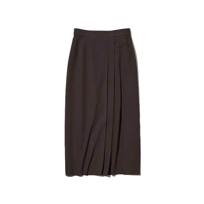 

Юбка Uniqlo Side Pleated Narrow, темно-коричневый