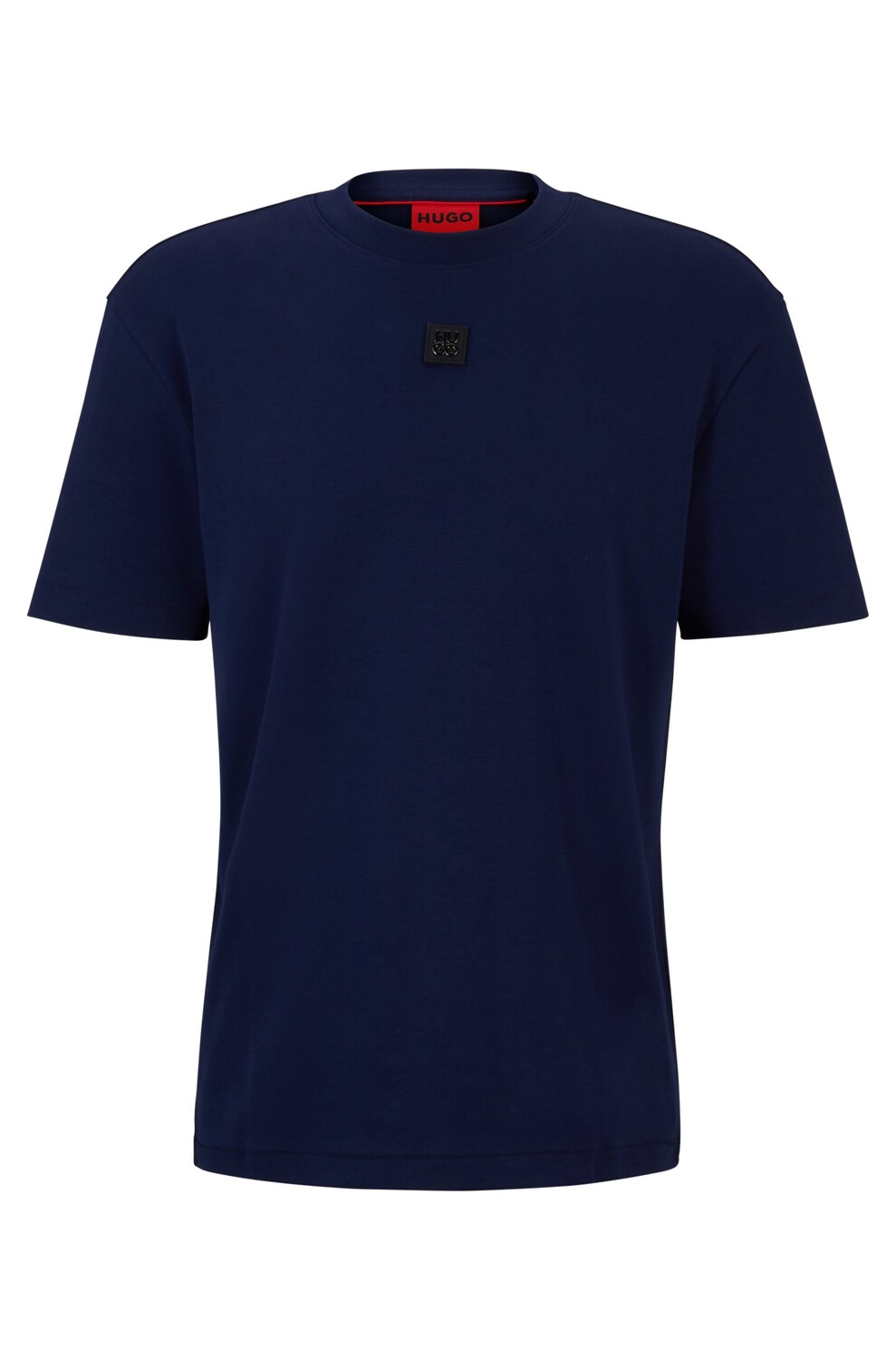 

Футболка Hugo Interlock-cotton With Stacked Logo, темно-синий
