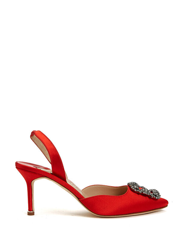 

Красные вечерние туфли hangisli на каблуке с пряжкой Manolo Blahnik