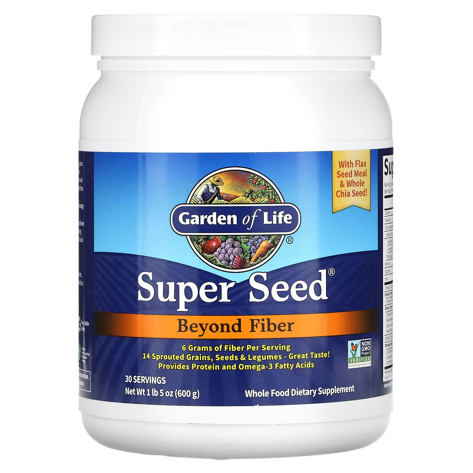 Garden of Life, Super Seed, больше чем клетчатка, 600 г (1 фунт 5 унций)
