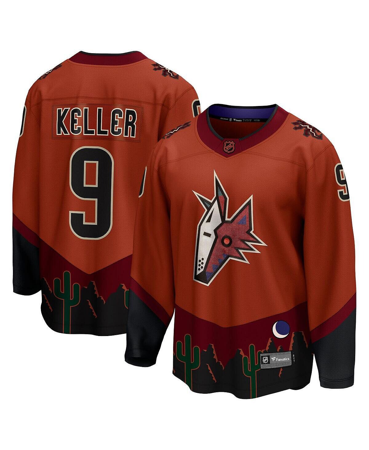 

Мужская фирменная футболка clayton keller burnt orange arizona coyotes special edition 2.0 breakaway player jersey Fanatics, мульти