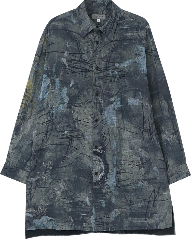 

Рубашка Yohji Yamamoto Pour Homme Asakura Right Collar Doubled Shirt Grey, серый