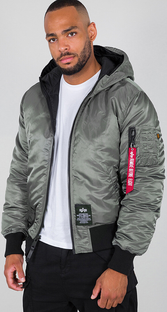 

Куртка Alpha Industries Hooded Puffer FD Rev, серо-черная