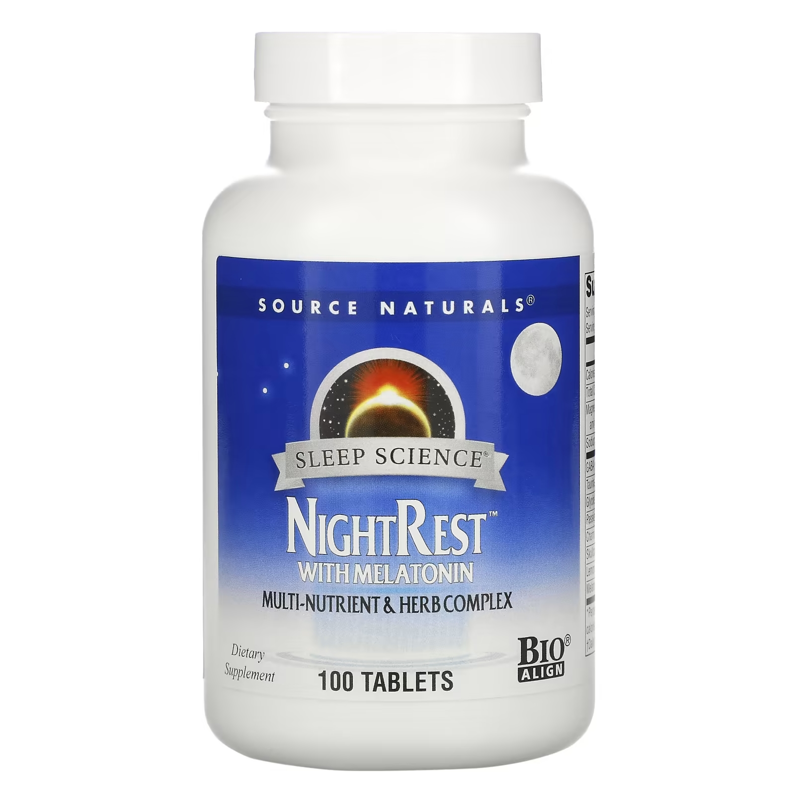 цена Source Naturals Sleep Science NightRest с мелатонином, 100 таблеток