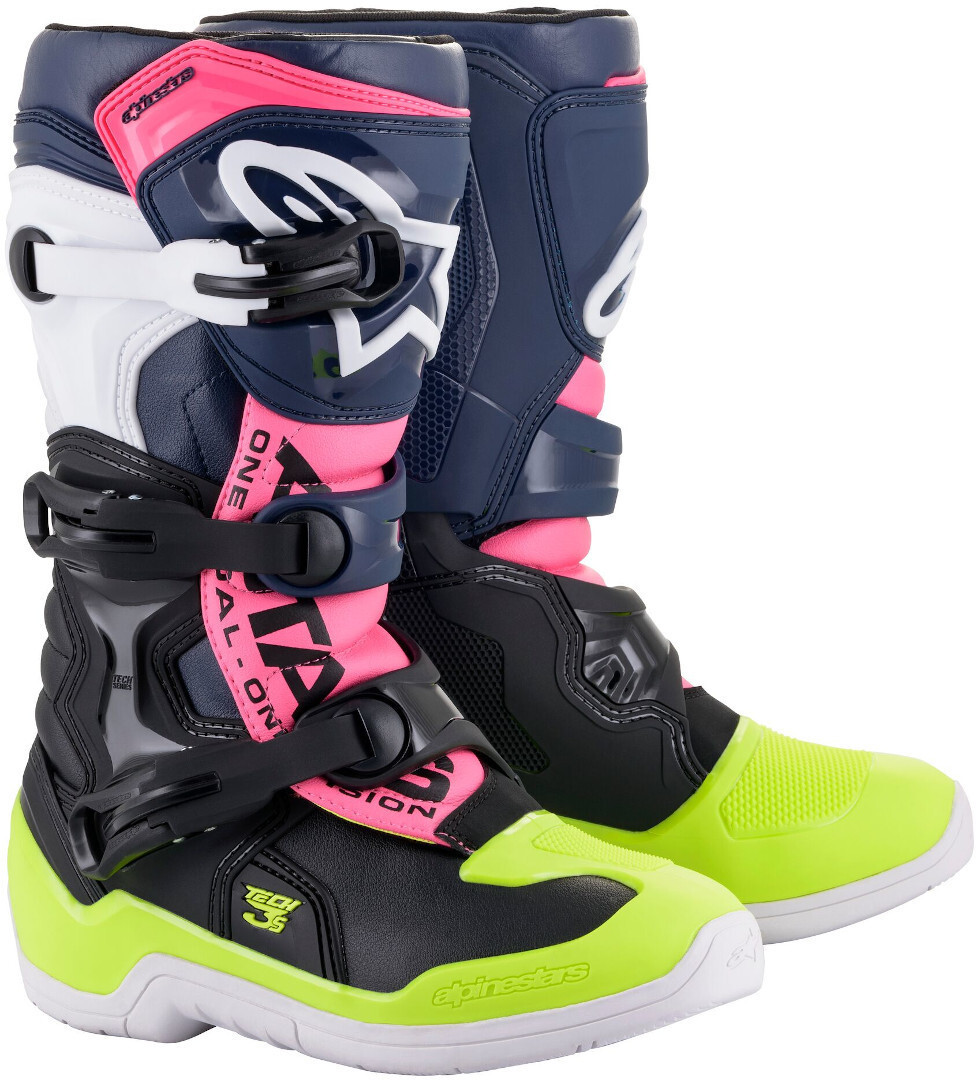 

Мотокросс сапоги Alpinestars Tech 3S Youth , черный/синий/желтый