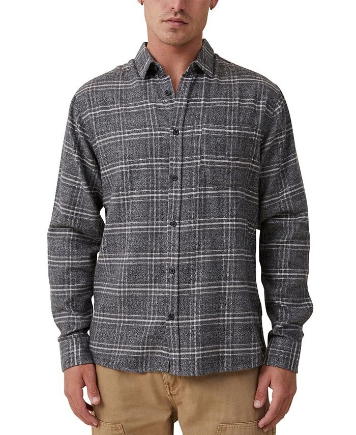 

Мужская рубашка с длинным рукавом Camden COTTON ON, цвет Gray Textured Check