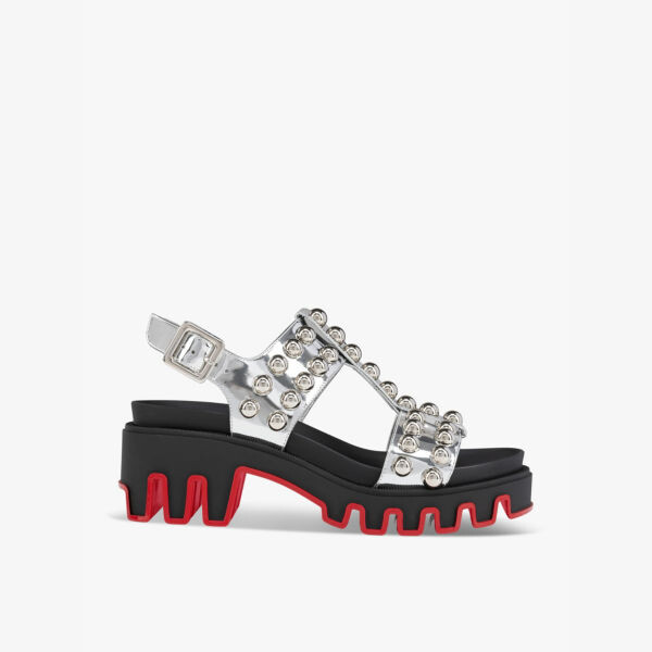 

Сандалии из кожи Duniclou Christian Louboutin, серебряный