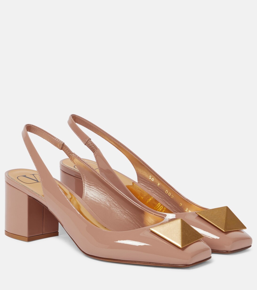 

Туфли-лодочки One Stud из лакированной кожи Valentino Garavani, розовый