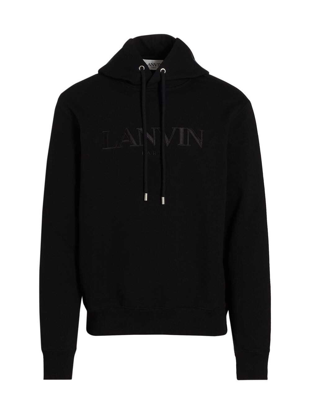 

Хлопковая толстовка с капюшоном с логотипом Lanvin, черный