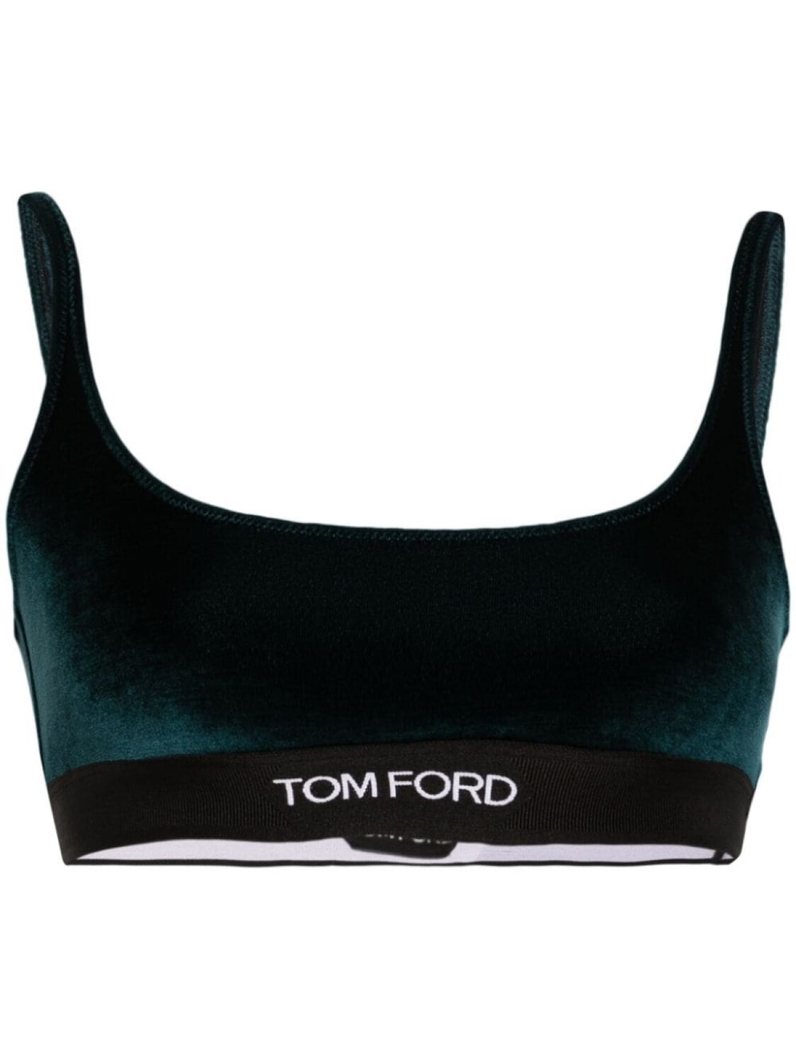 

TOM FORD укороченный топ с логотипом и нижней полосой, зеленый