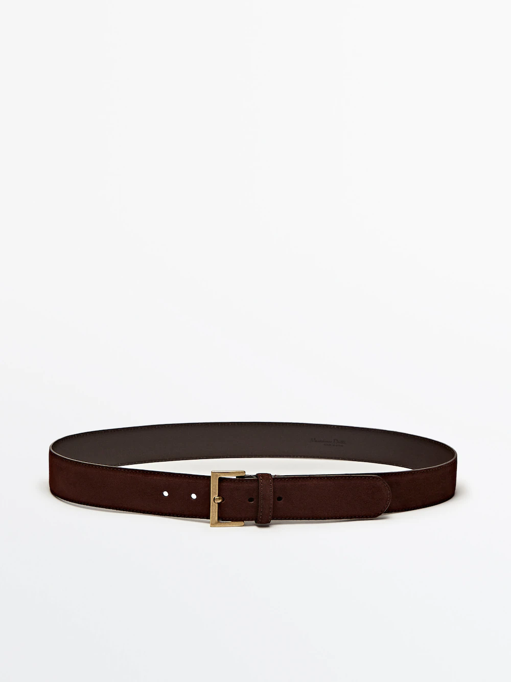

Ремень из замши с разрезами Massimo Dutti, коричневый