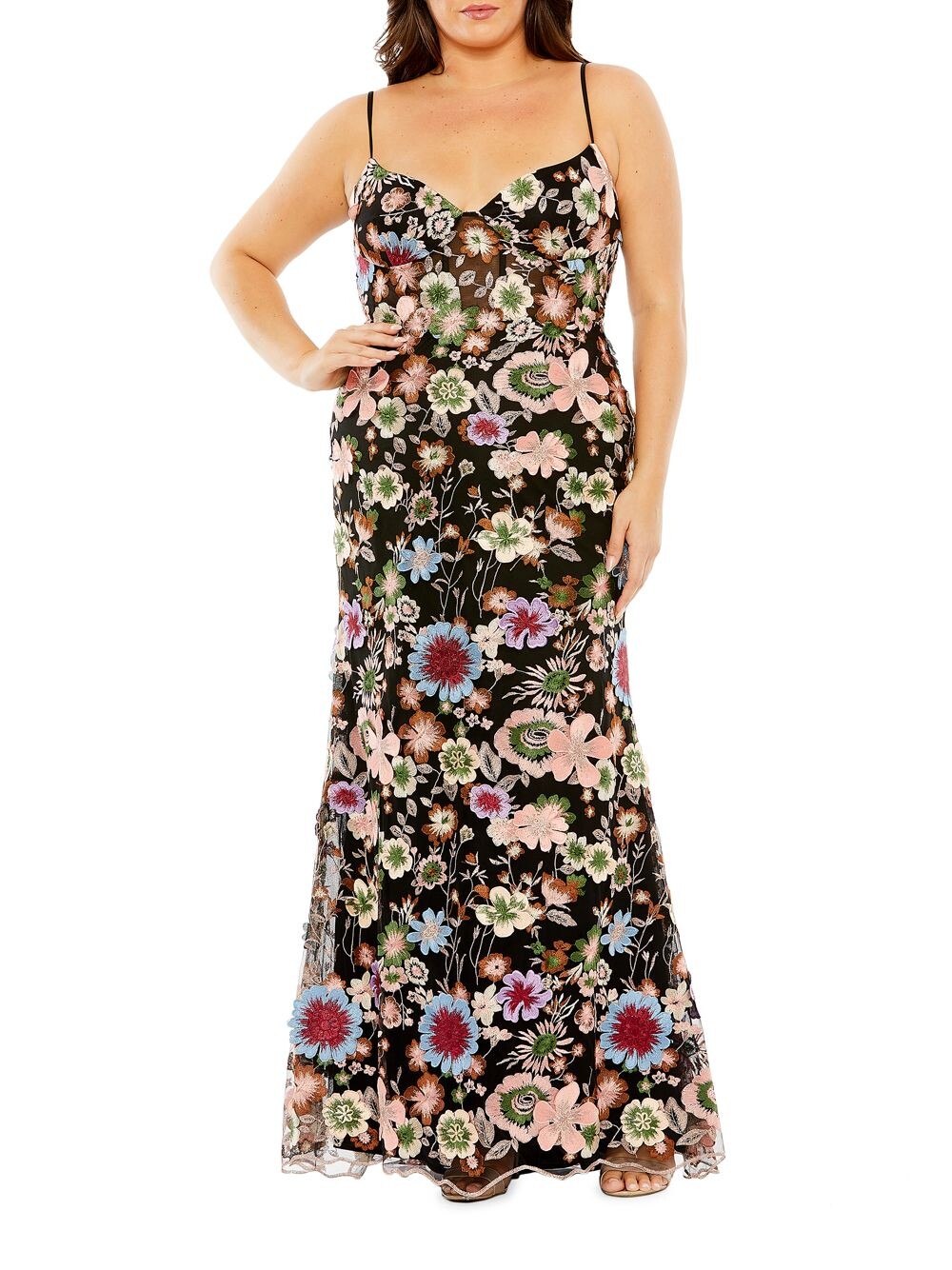 

Платье Fabulouss с цветочной вышивкой Mac Duggal, черный