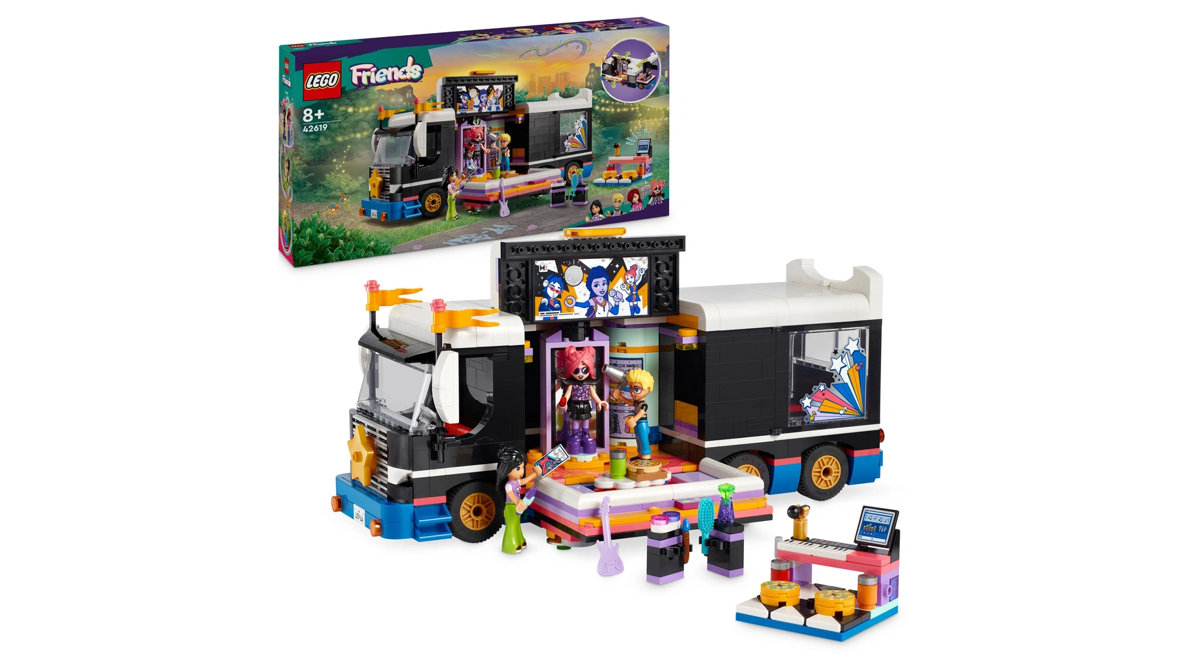 Lego Friends Экскурсионный автобус поп-звезды модель машины экскурсионный автобус 30 см свет и звук двери цвет синий