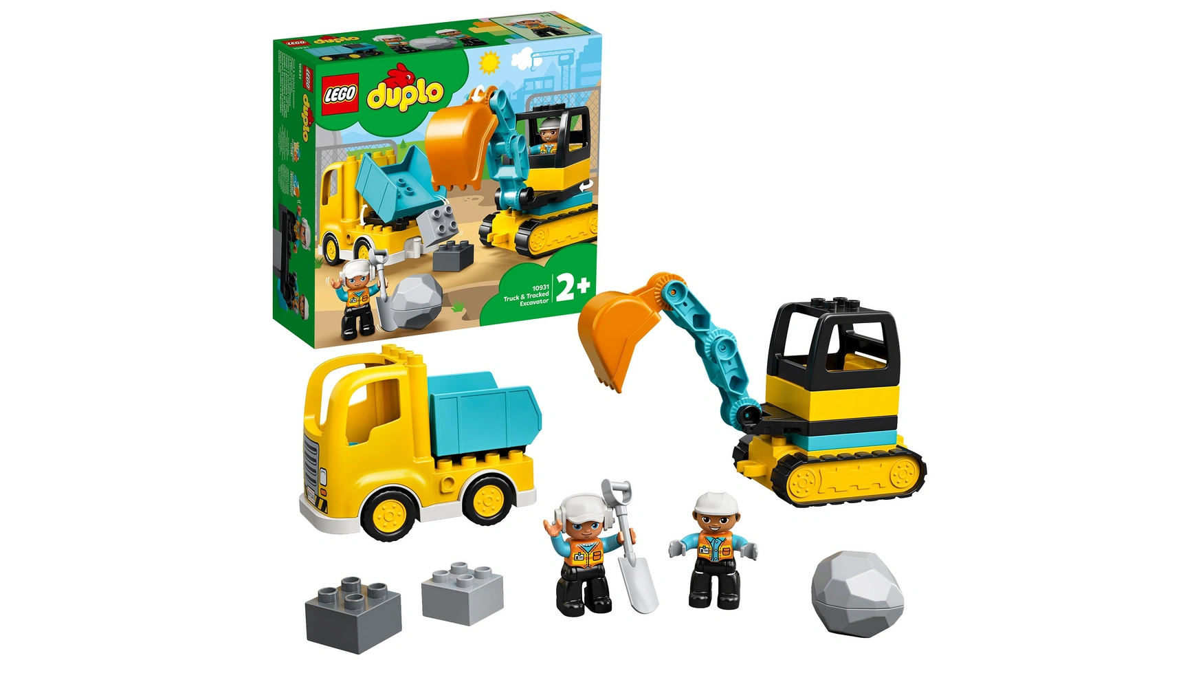 Lego DUPLO Экскаватор и грузовик, креативная игрушка для детей от 2 лет и старше конструктор lego technic самосвал volvo 6х6