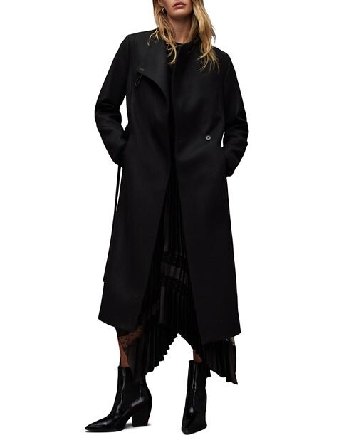 

Пальто Riley с поясом ALLSAINTS, цвет Black