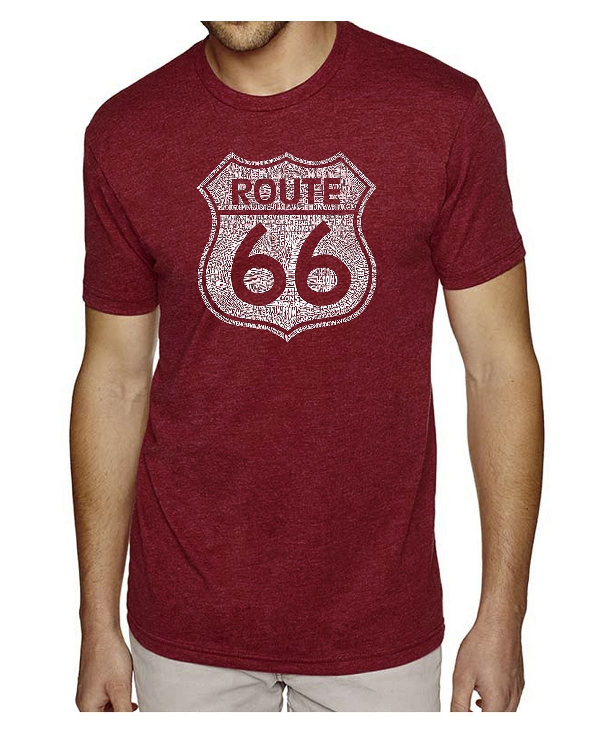 Мужская футболка premium blend word art - route 66 LA Pop Art